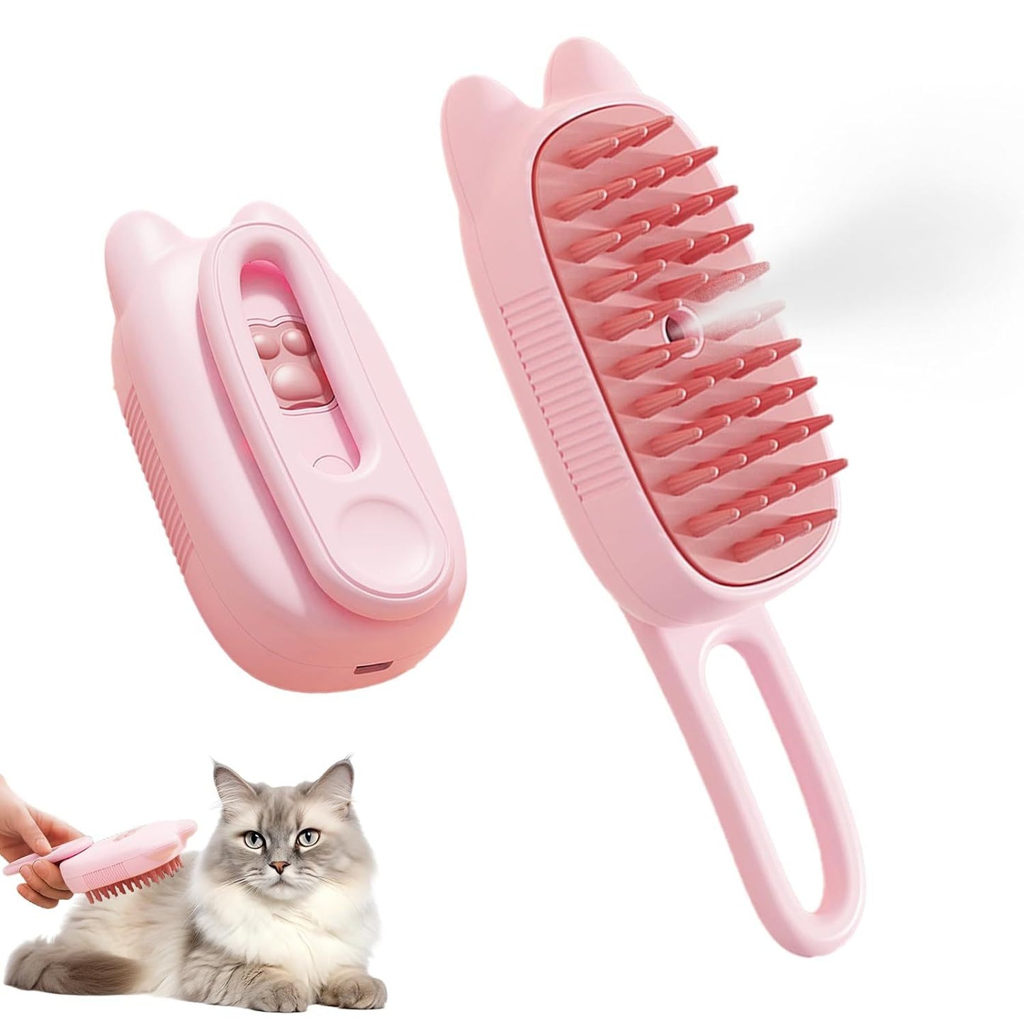 Innovative 3 In 1 Pet Steam Brush Shedding Massage And Grooming