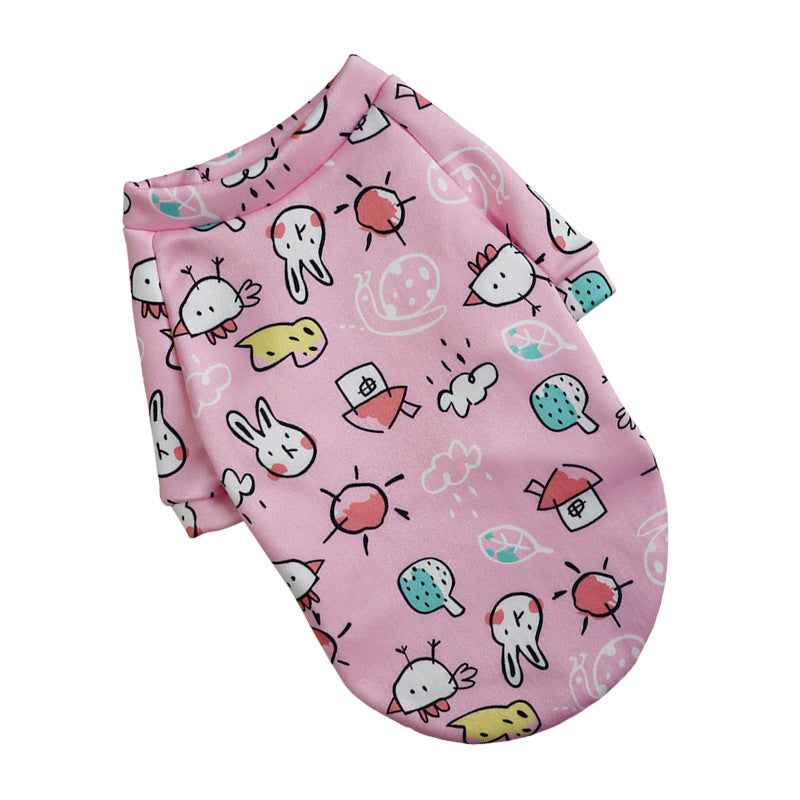 Dog Fashion Thin Fleece Floral Sweater