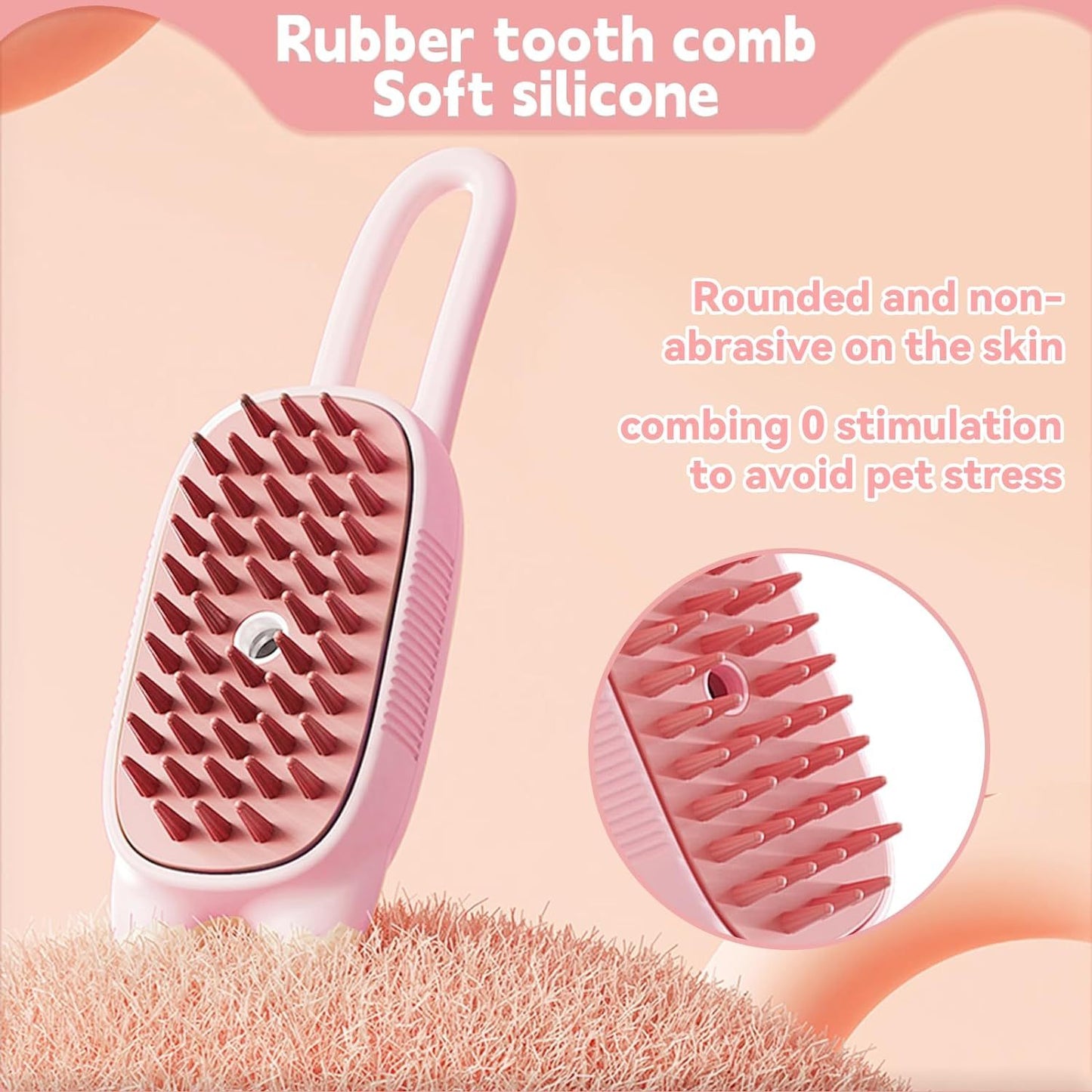 Innovative 3 In 1 Pet Steam Brush Shedding Massage And Grooming