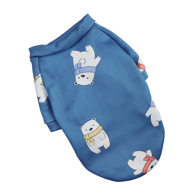 Dog Fashion Thin Fleece Floral Sweater