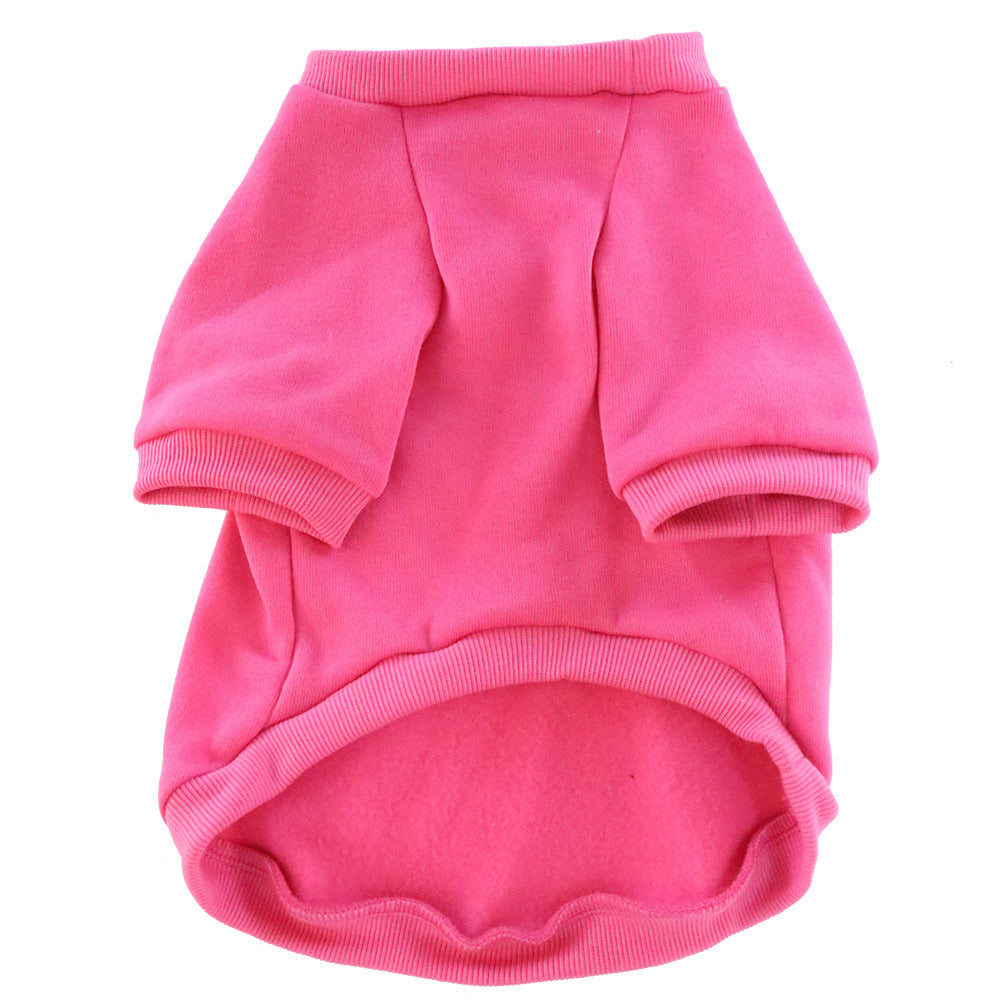 Pet Clothes Fleece-lined Thickened Solid Color