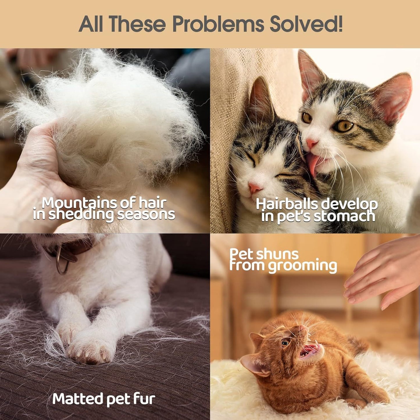 Pet Grooming Gloves For Gentle Shedding Efficient Pets Hair Remover