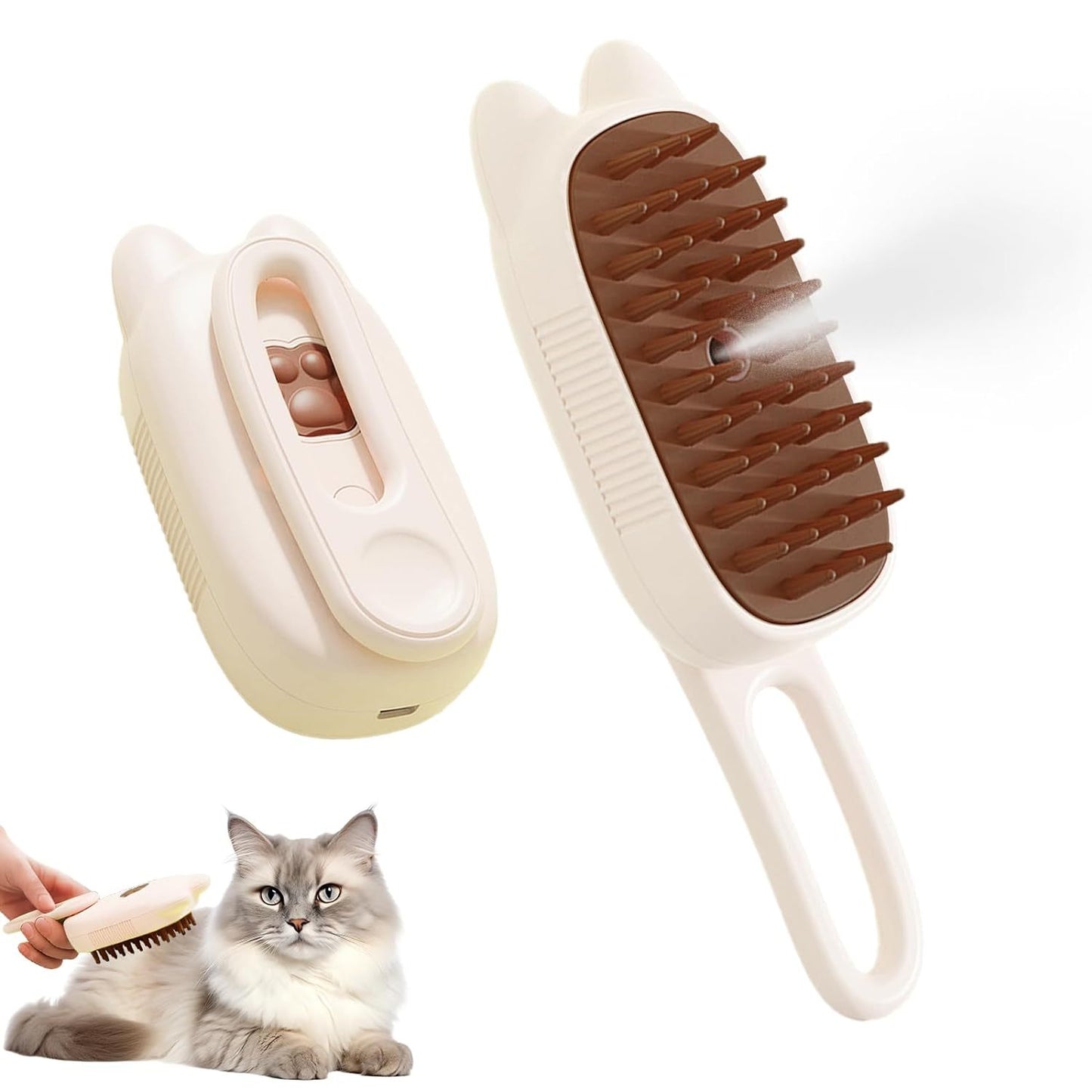 Innovative 3 In 1 Pet Steam Brush Shedding Massage And Grooming