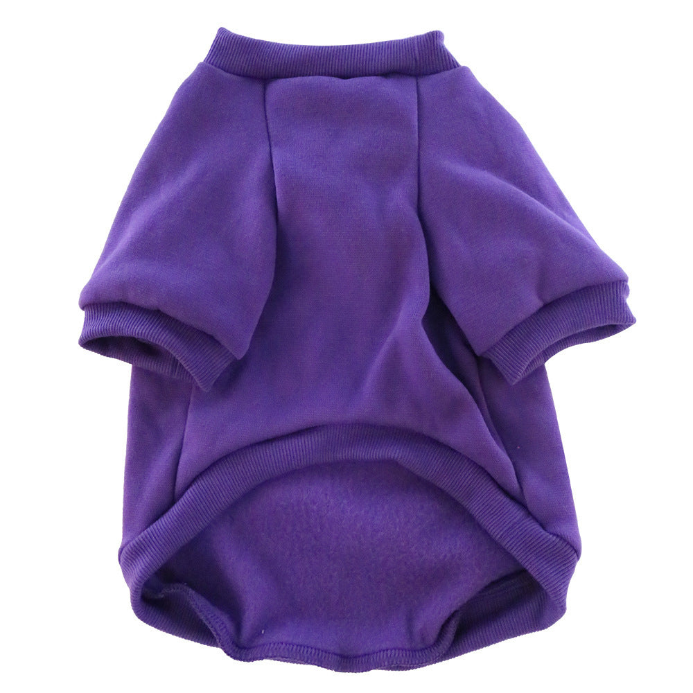 Pet Clothes Fleece-lined Thickened Solid Color