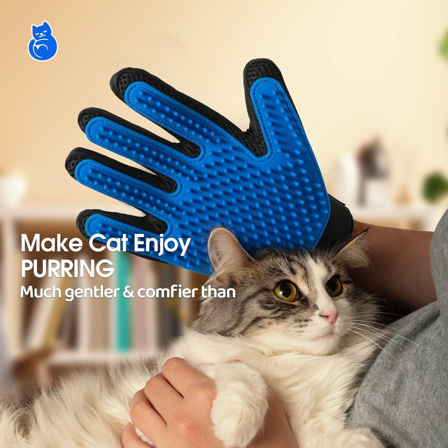 Pet Grooming Gloves For Gentle Shedding Efficient Pets Hair Remover