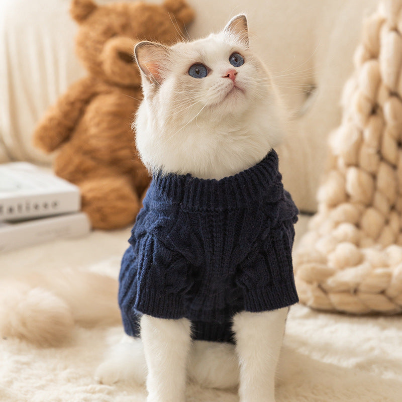 Casual Solid Color Cat Warm Sweater