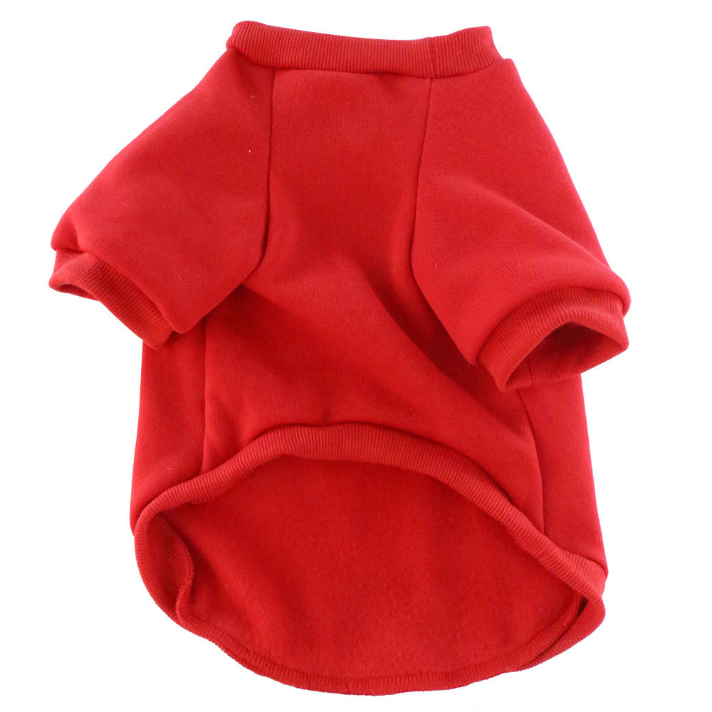 Pet Clothes Fleece-lined Thickened Solid Color
