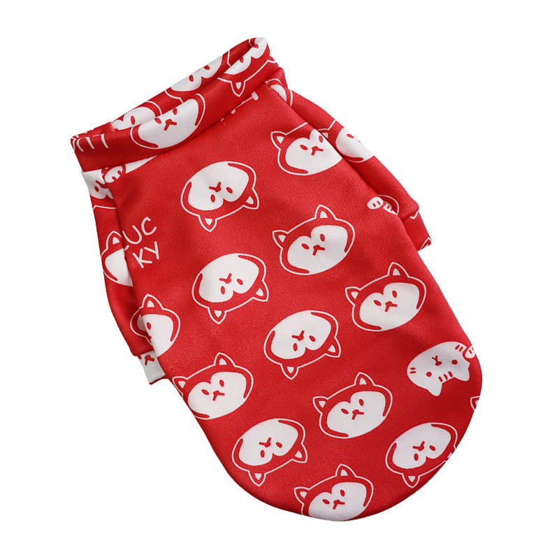 Dog Fashion Thin Fleece Floral Sweater
