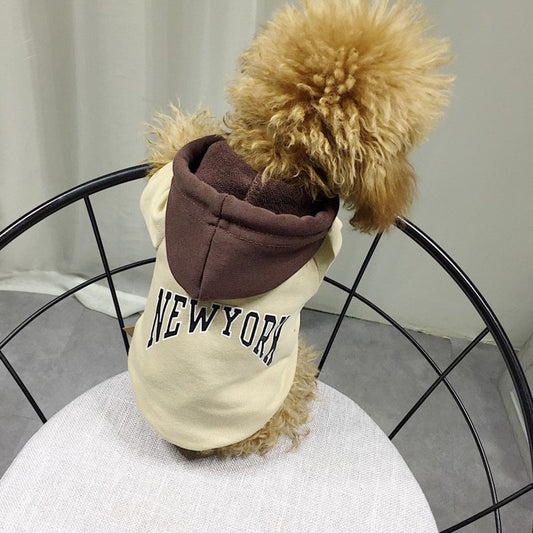 New York Cotton Casual Hooded Sweatshirt
