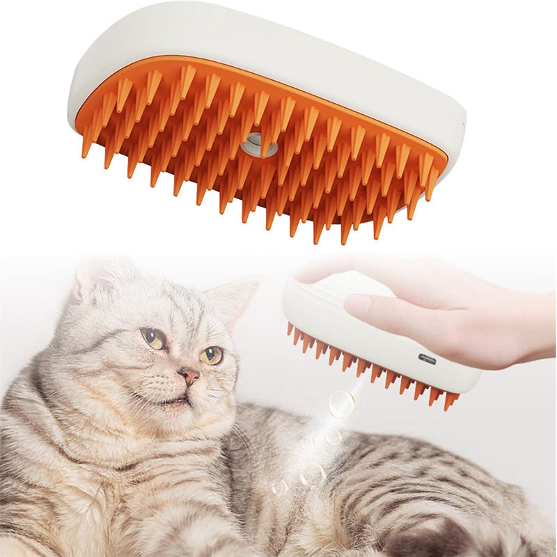 USB Rechargeable Pets Steam Brush Spray Massage Comb Pet Grooming Tool