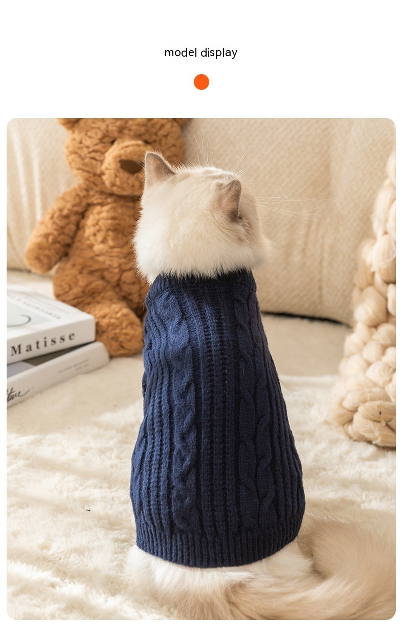 Casual Solid Color Cat Warm Sweater