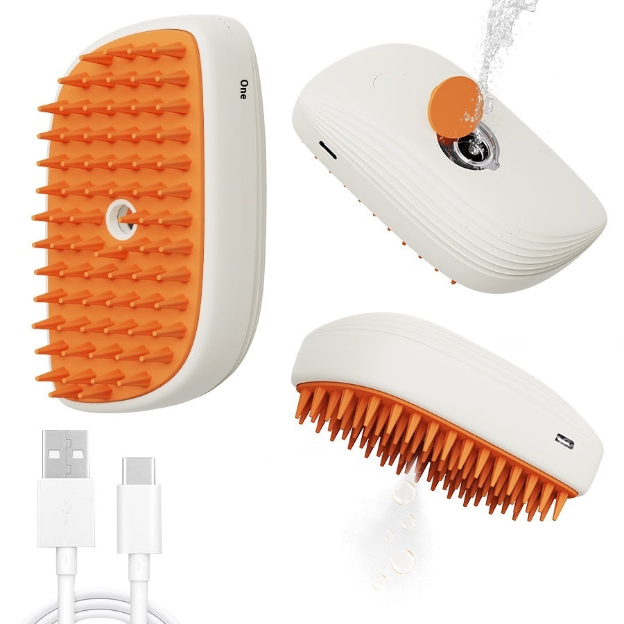 USB Rechargeable Pets Steam Brush Spray Massage Comb Pet Grooming Tool