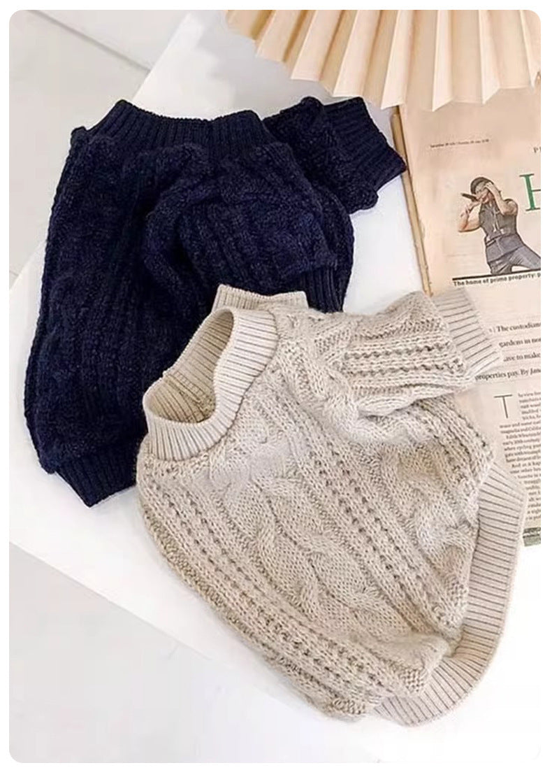 Casual Solid Color Cat Warm Sweater