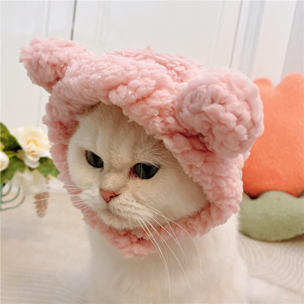 Cute Cat Costume Bear Hat For Cat Warm Soft Small Pet Headwear