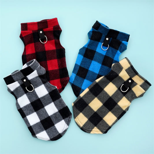 Polar Fleece Plaid Cat Vest