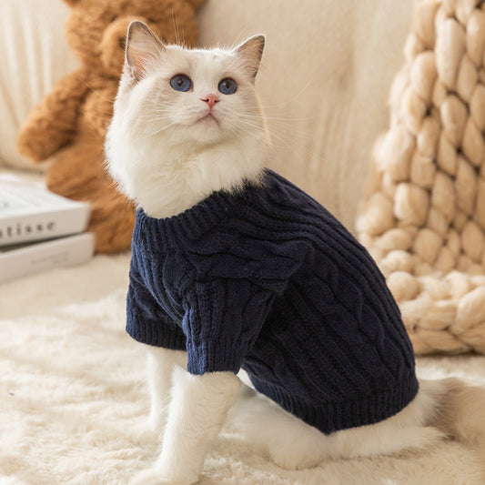 Casual Solid Color Cat Warm Sweater