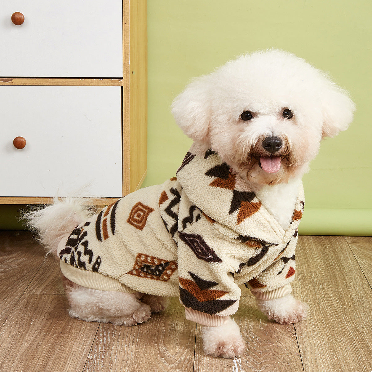 Pattern Warm Pet Hooded Sweater