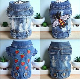 Designer Small Dog Denim Jeans Vest