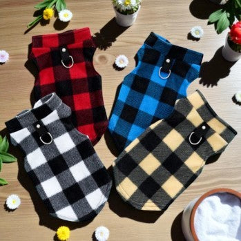 Polar Fleece Plaid Cat Vest