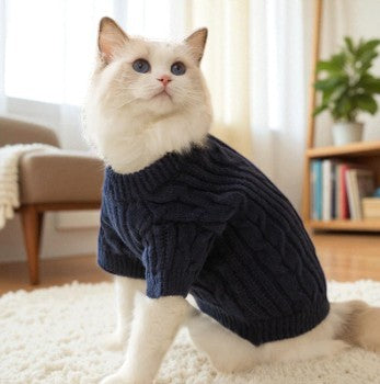 Casual Solid Color Cat Warm Sweater