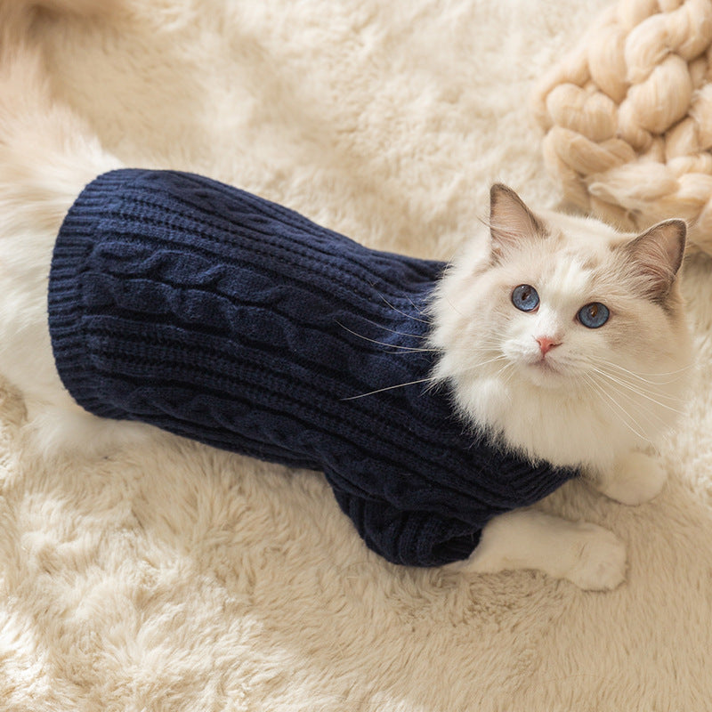 Casual Solid Color Cat Warm Sweater