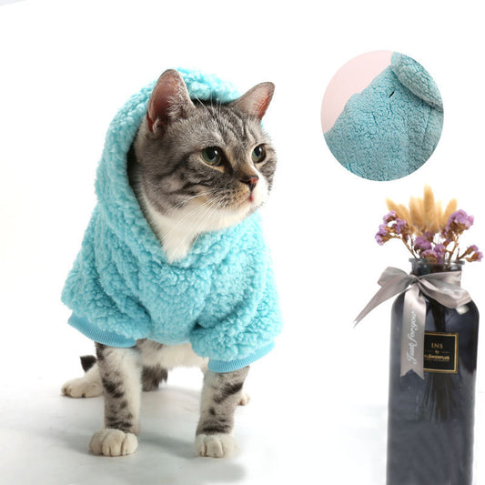 Cotton Fleece Solid Color Cat Sweater