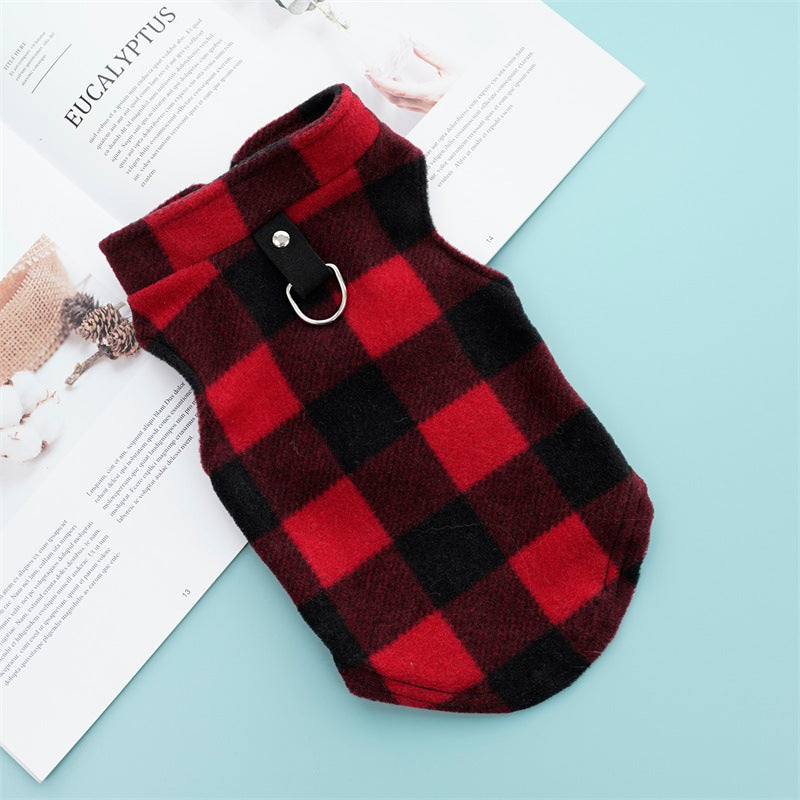 Polar Fleece Plaid Cat Vest