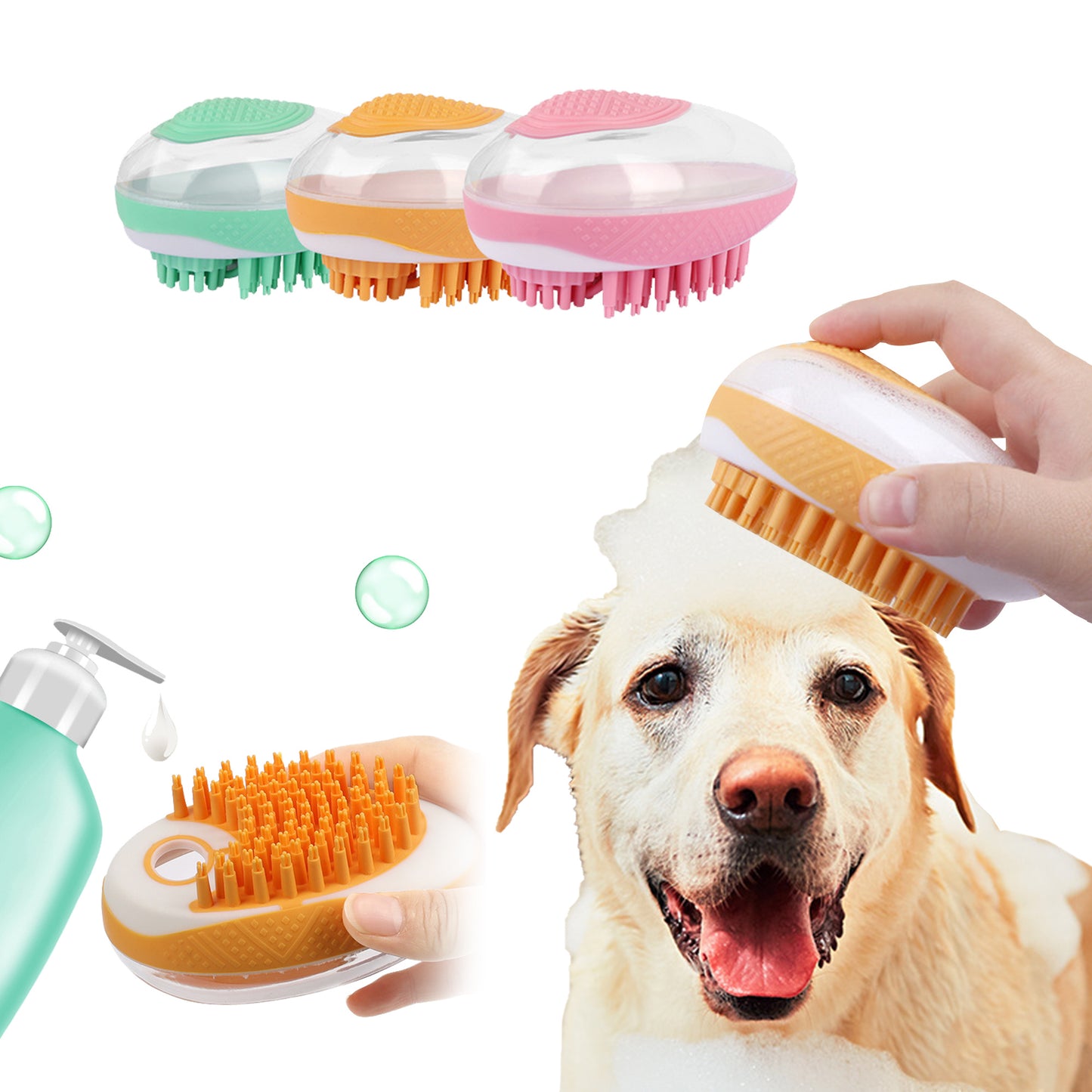 Dog Bath Brush 2-in-1 SPA Massage Comb