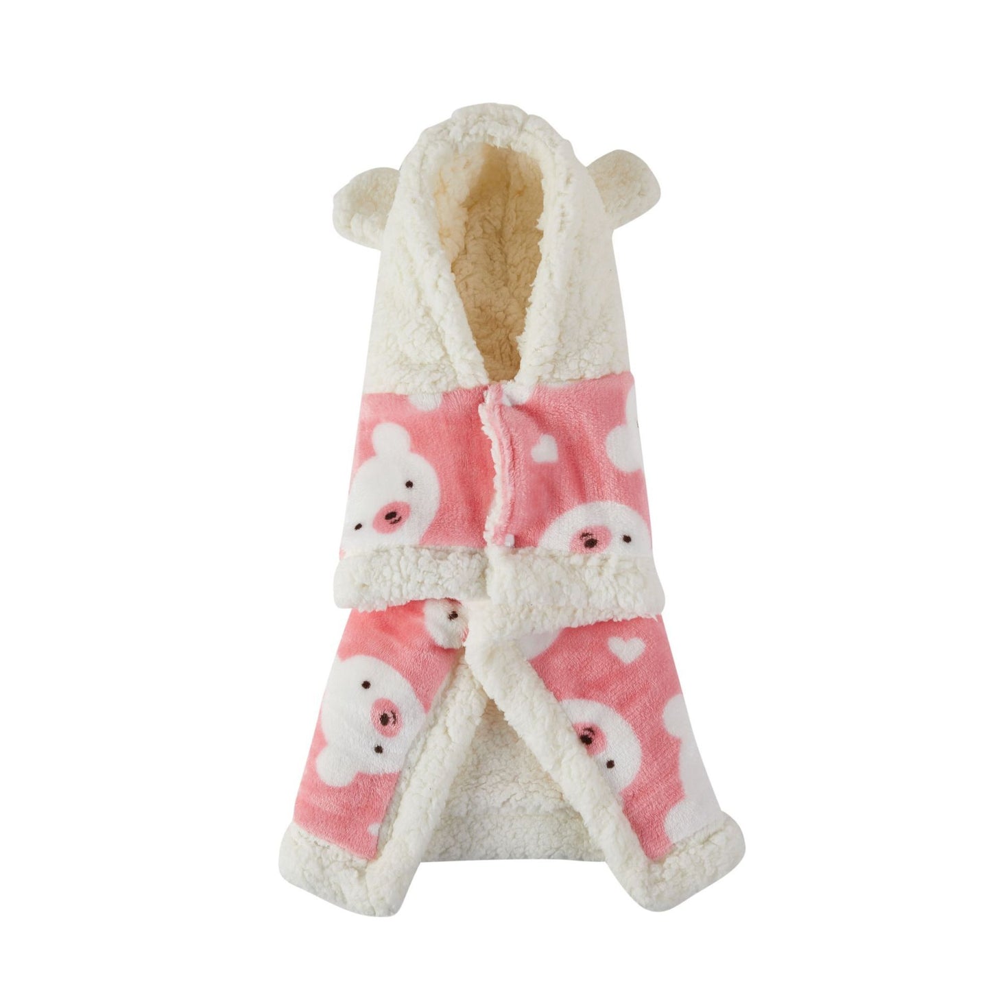 Pet Warm Thickened Flannel Hooded Pajamas