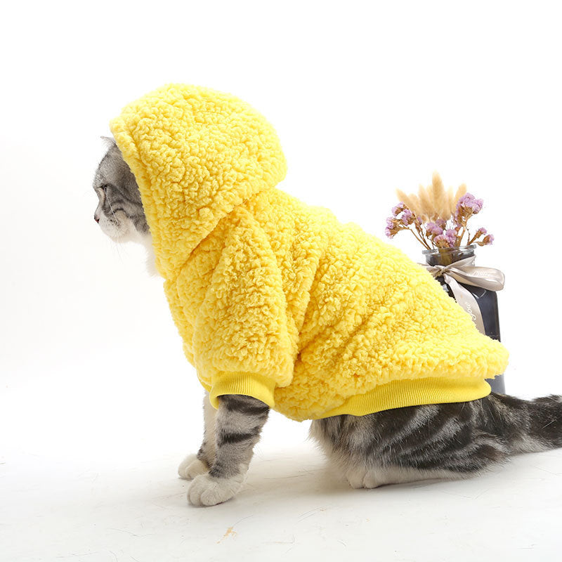 Cotton Fleece Solid Color Cat Sweater